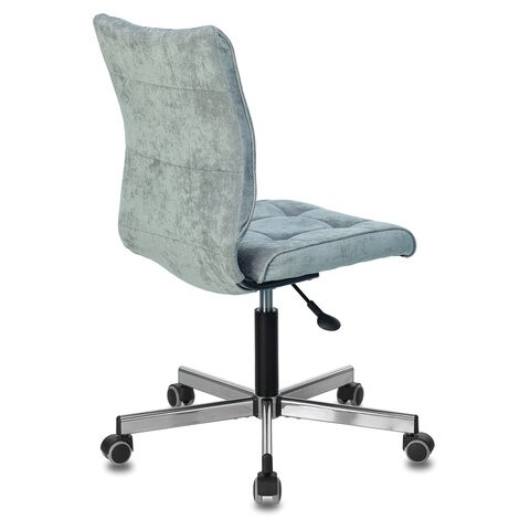 Кресло офисное Brabix Stream MG-314 (без подлокотников, пятилучие серебристое, ткань, серо-голубое) 532395 в Тамбове - изображение 2