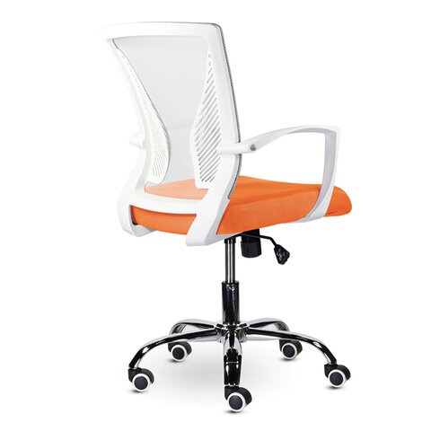 Офисное кресло Brabix Wings MG-306 (пластик белый, хром, сетка, серое/оранжевое) в Тамбове - изображение 2