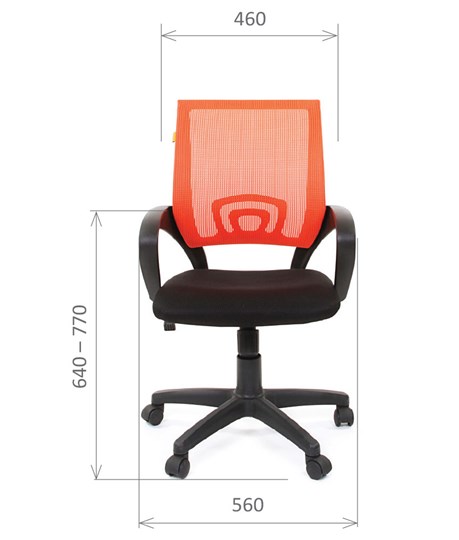Кресло CHAIRMAN 696 black Сетчатый акрил DW66 оранжевый в Тамбове - изображение 1