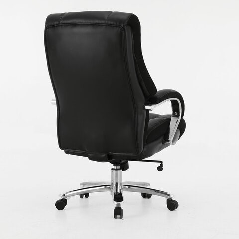 Кресло офисное Brabix Premium Bomer HD-007 (рециклированная кожа, хром, черное) 531939 в Тамбове - изображение 2