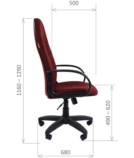 Кресло CHAIRMAN 727 ткань ст., цвет бордо в Тамбове - изображение 2