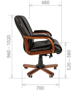 Офисное кресло CHAIRMAN 653M кожа черная в Тамбове - предосмотр 2