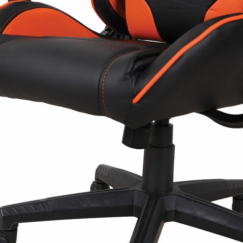 Компьютерное кресло Brabix GT Racer GM-100 (две подушки, экокожа, черное/оранжевое) 531925 в Тамбове - изображение 10