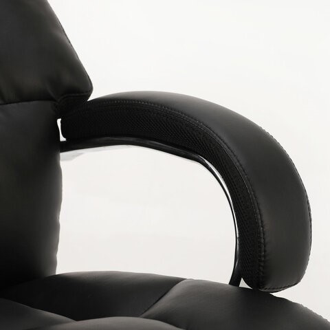 Кресло офисное Brabix Premium Bomer HD-007 (рециклированная кожа, хром, черное) 531939 в Тамбове - изображение 4