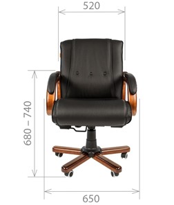 Офисное кресло CHAIRMAN 653M кожа черная в Тамбове - предосмотр 1