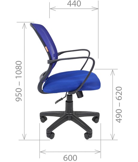Офисное кресло CHAIRMAN 698 black TW-05, ткань, цвет синий в Тамбове - изображение 2