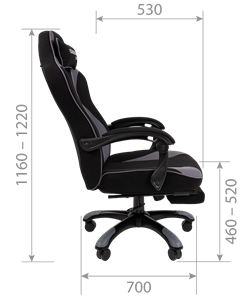 Игровое кресло CHAIRMAN GAME 35 с выдвижной подставкой для ног Ткань черная / Ткань оранжевая в Тамбове - предосмотр 6