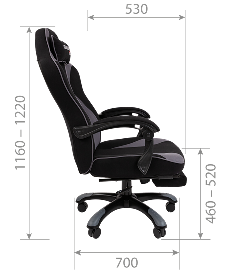 Игровое кресло CHAIRMAN GAME 35 с выдвижной подставкой для ног Ткань черная / Ткань оранжевая в Тамбове - изображение 6
