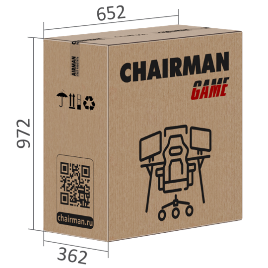 Игровое кресло CHAIRMAN GAME 35 с выдвижной подставкой для ног Ткань черная / Ткань оранжевая в Тамбове - изображение 7
