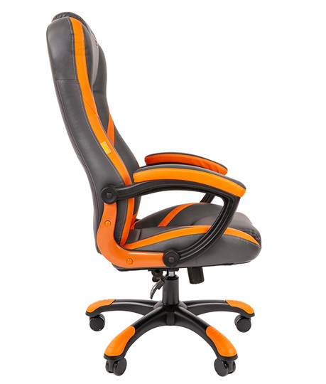 Компьютерное кресло CHAIRMAN GAME 22 эко кожа, серый/оранжевый в Тамбове - изображение 4