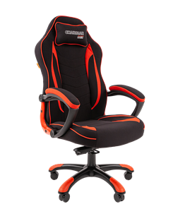 Кресло игровое CHAIRMAN GAME 28 Полиэстер комбинированная ткань красный/черный в Тамбове