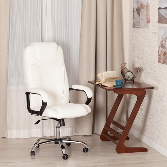 Офисное кресло BERGAMO Хром (22) кож/зам, белый, арт.19400 в Тамбове - изображение 16
