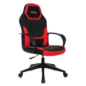 Офисное кресло BRABIX "Alpha GM-018", ткань/экокожа, черное/красное, 532637, GM-018_532637 в Тамбове