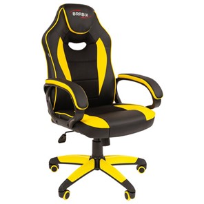 Офисное кресло BRABIX "Blaze GM-162", TW/экокожа, черное/желтое, 532579, 7083507 в Тамбове
