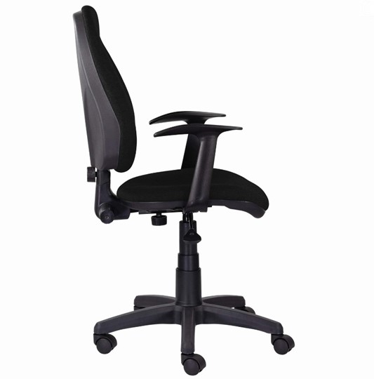 Кресло компьютерное Brabix Comfort MG-321, регулируемая эргономичная спинка, ткань, черное в Тамбове - изображение 1