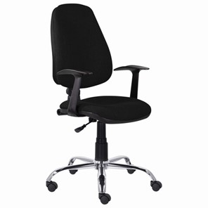 Офисное кресло BRABIX "Comfort MG-322", хром, регулируемая эргономичная спинка, ткань, черное, 532558 в Тамбове