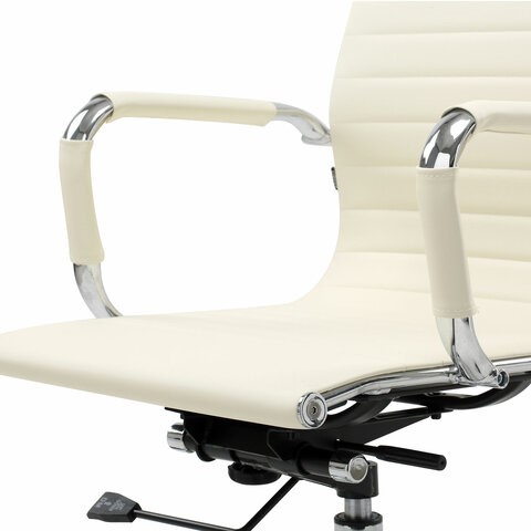 Офисное кресло BRABIX "Energy EX-509", экокожа, хром, бежевое, 531166 в Тамбове - изображение 4