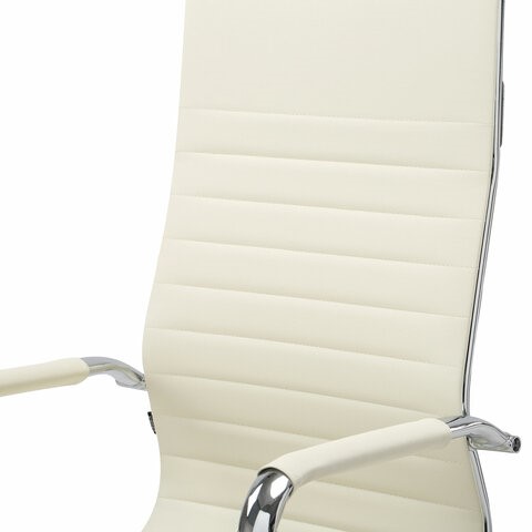 Офисное кресло BRABIX "Energy EX-509", экокожа, хром, бежевое, 531166 в Тамбове - изображение 5