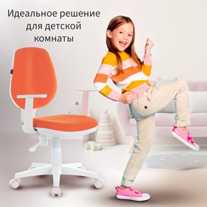 Кресло офисное Brabix Fancy MG-201W (с подлокотниками, пластик белый, оранжевое) 532410 в Тамбове - предосмотр 5