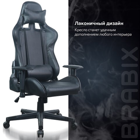 Компьютерное кресло Brabix GT Carbon GM-115 (две подушки, экокожа, черное) 531932 в Тамбове - изображение 17