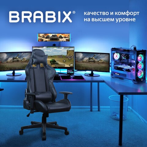 Компьютерное кресло Brabix GT Carbon GM-115 (две подушки, экокожа, черное) 531932 в Тамбове - изображение 14
