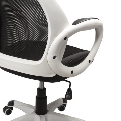 Офисное кресло Brabix Premium Genesis EX-517 (пластик белый, ткань/экокожа/сетка черная) 531573 в Тамбове - изображение 5