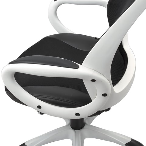 Офисное кресло Brabix Premium Genesis EX-517 (пластик белый, ткань/экокожа/сетка черная) 531573 в Тамбове - изображение 6