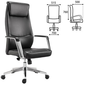 Офисное кресло BRABIX PREMIUM "Jazz EX-757", синхромеханизм, алюминий, экокожа, черное, 532489 в Тамбове - предосмотр 5