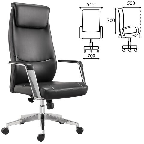 Офисное кресло BRABIX PREMIUM "Jazz EX-757", синхромеханизм, алюминий, экокожа, черное, 532489 в Тамбове - изображение 5