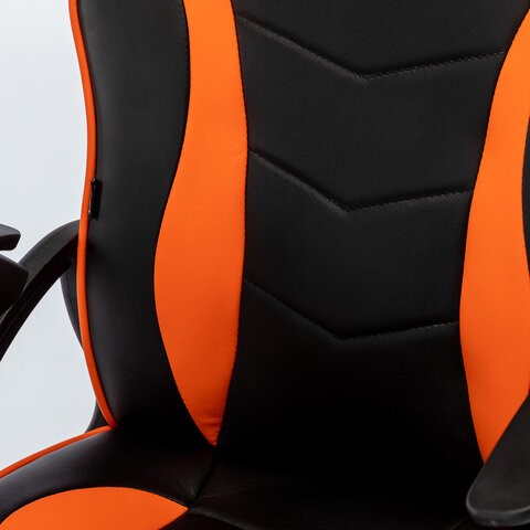 Офисное кресло BRABIX "Shark GM-203", экокожа, черное/оранжевое, 532513 в Тамбове - изображение 10