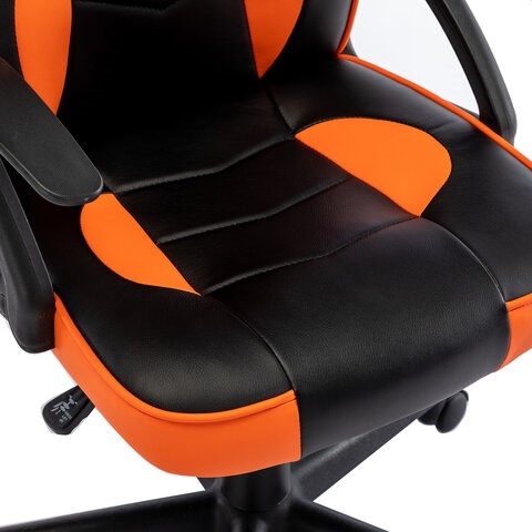 Офисное кресло BRABIX "Shark GM-203", экокожа, черное/оранжевое, 532513 в Тамбове - изображение 6