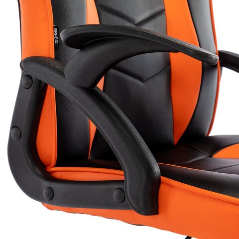 Офисное кресло BRABIX "Shark GM-203", экокожа, черное/оранжевое, 532513 в Тамбове - изображение 7