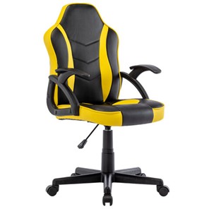 Кресло офисное BRABIX "Shark GM-203", экокожа, черное/желтое, 532514 в Тамбове - предосмотр