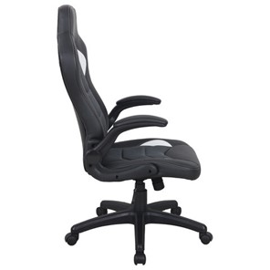 Офисное кресло BRABIX "Skill GM-005", откидные подлокотники, экокожа, черное/белое, 532493 в Тамбове - предосмотр 1