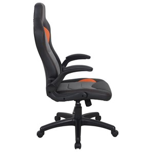 Офисное кресло BRABIX "Skill GM-005", откидные подлокотники, экокожа, черное/оранжевое, 532495 в Тамбове - предосмотр 1