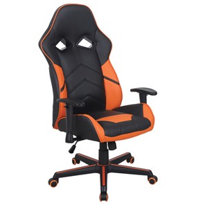 Офисное кресло BRABIX "Storm GM-006", регулируемые подлокотники, экокожа, черное/оранжевое, 532502 в Тамбове - предосмотр