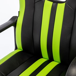Кресло компьютерное BRABIX "Stripe GM-202", экокожа, черное/зеленое, 532511 в Тамбове - предосмотр 10