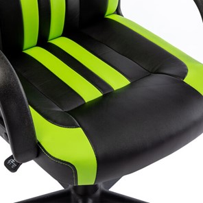 Кресло компьютерное BRABIX "Stripe GM-202", экокожа, черное/зеленое, 532511 в Тамбове - предосмотр 7