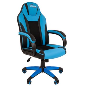 Кресло для приемных и переговорных BRABIX "Tanto GM-171", TW/экокожа, черное/голубое, 532575, 7083503 в Тамбове