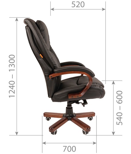 Кресло офисное CHAIRMAN 408 кожа черная в Тамбове - изображение 2