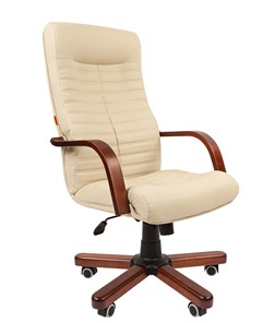 Кресло компьютерное CHAIRMAN 480 WD, экокожа, цвет бежевый в Тамбове - предосмотр