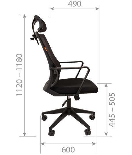 Кресло компьютерное CHAIRMAN 545 сетка/ткань черный в Тамбове - изображение 4