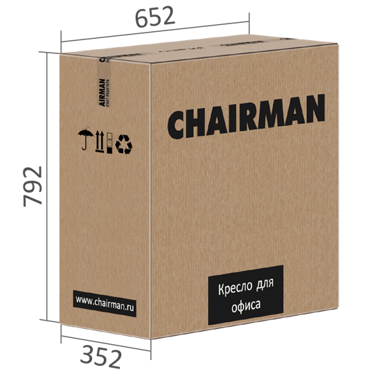 Кресло офисное CHAIRMAN 600 LT экокожа черная в Тамбове - изображение 3