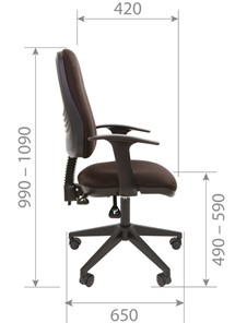 Офисное кресло CHAIRMAN 661 Ткань стандарт 15-21 черная в Тамбове - предосмотр 4