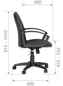 Офисное кресло CHAIRMAN 681 Ткань C-2 серое в Тамбове - предосмотр 4