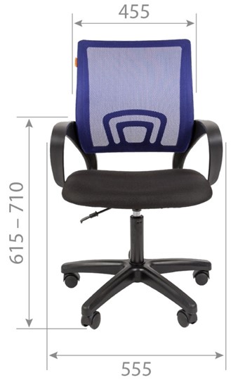 Кресло компьютерное CHAIRMAN 696 black LT, голубое в Тамбове - изображение 1