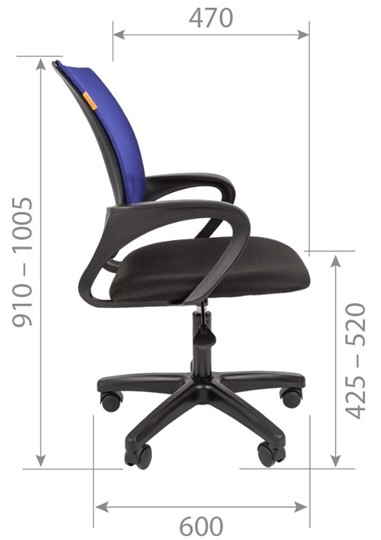 Кресло компьютерное CHAIRMAN 696 black LT, голубое в Тамбове - изображение 2