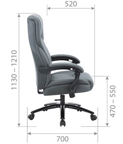 Офисное кресло CHAIRMAN CH415 эко кожа серая в Тамбове - предосмотр 4
