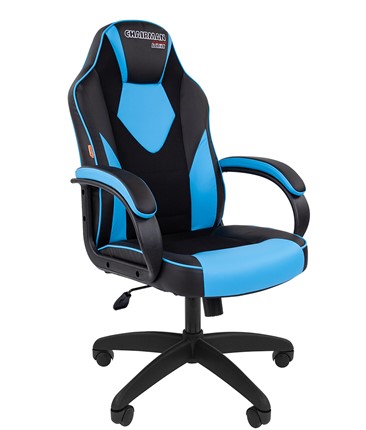 Компьютерное кресло CHAIRMAN GAME 17, цвет черный / голубой в Тамбове - изображение