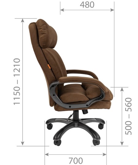 Кресло CHAIRMAN HOME 505, велюр коричневое в Тамбове - изображение 2